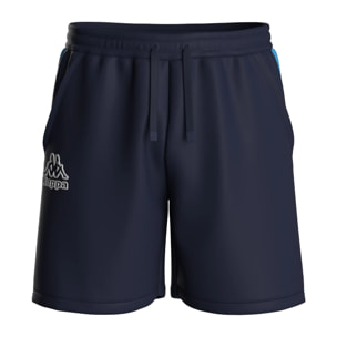 Pantaloni Corti Kappa Uomo Logo Tape Gerri Blu
