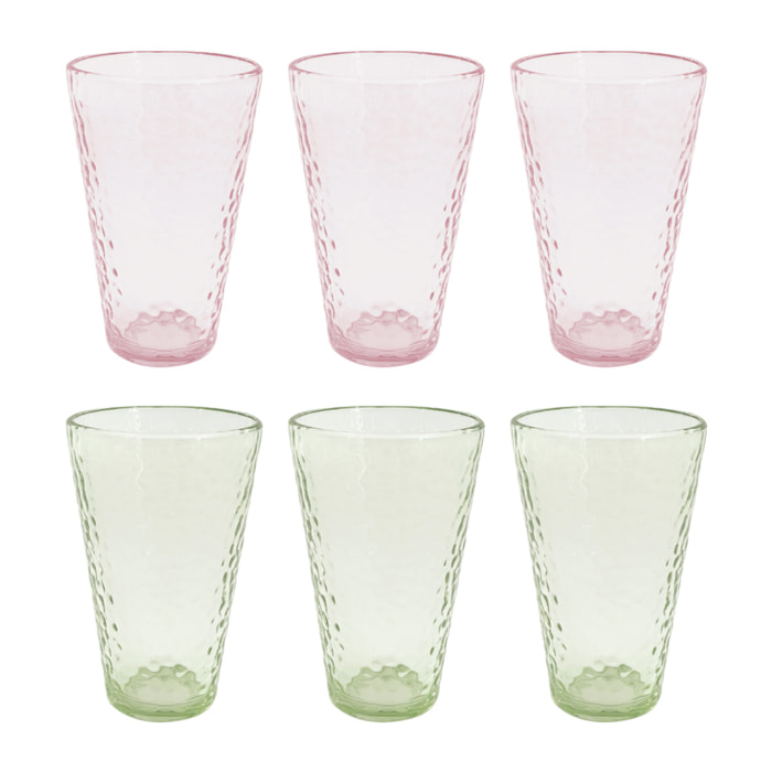 Lot de 6 grands verres, BLOOM