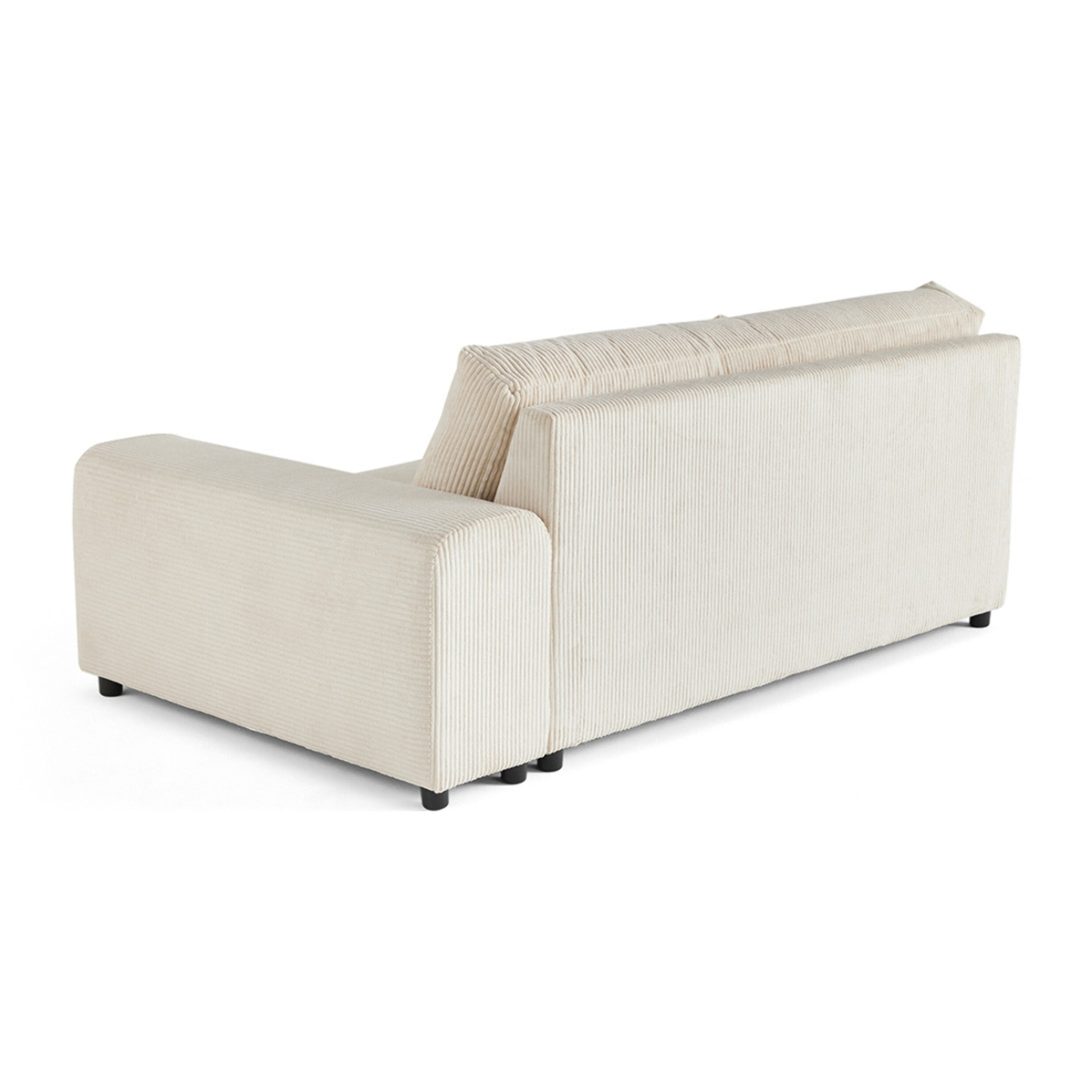 Garance - module d'assise 3 places avec accoudoir droit - en velours côtelé - Beige