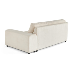 Garance - module d'assise 3 places avec accoudoir droit - en velours côtelé - Beige
