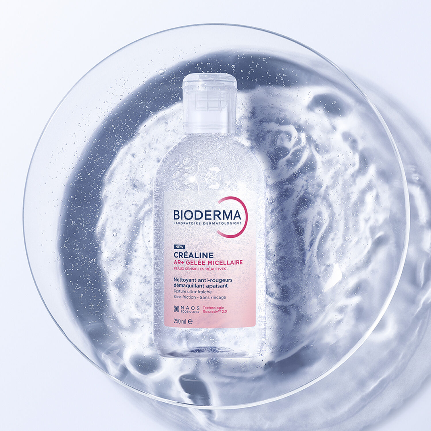 Crealine AR+ - Gelée Micellaire - Nettoyant anti-rougeurs démaquillant apaisant 250 ml