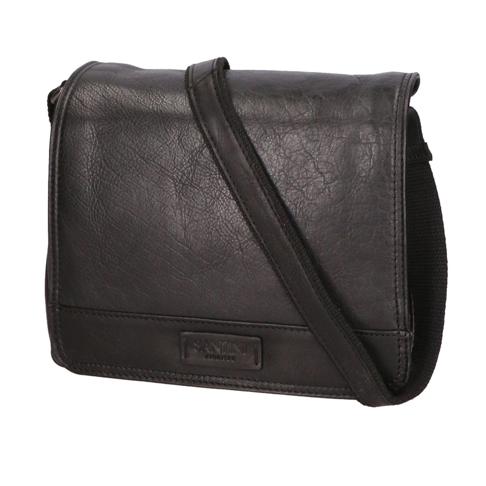 Borsa a tracolla unisex Made in Italy - Modello False - Vera pelle - 23.0 x 18.0 x 10.0 cm
