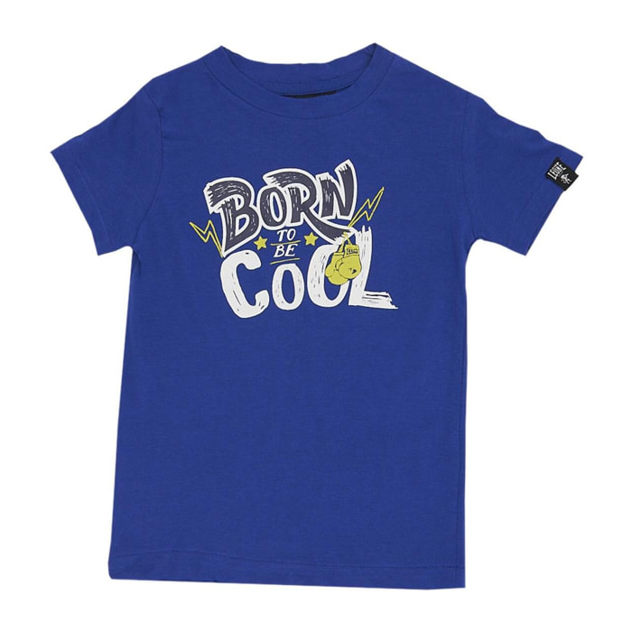 Camiseta infantil básica de manga corta con estampado "Born Cool"