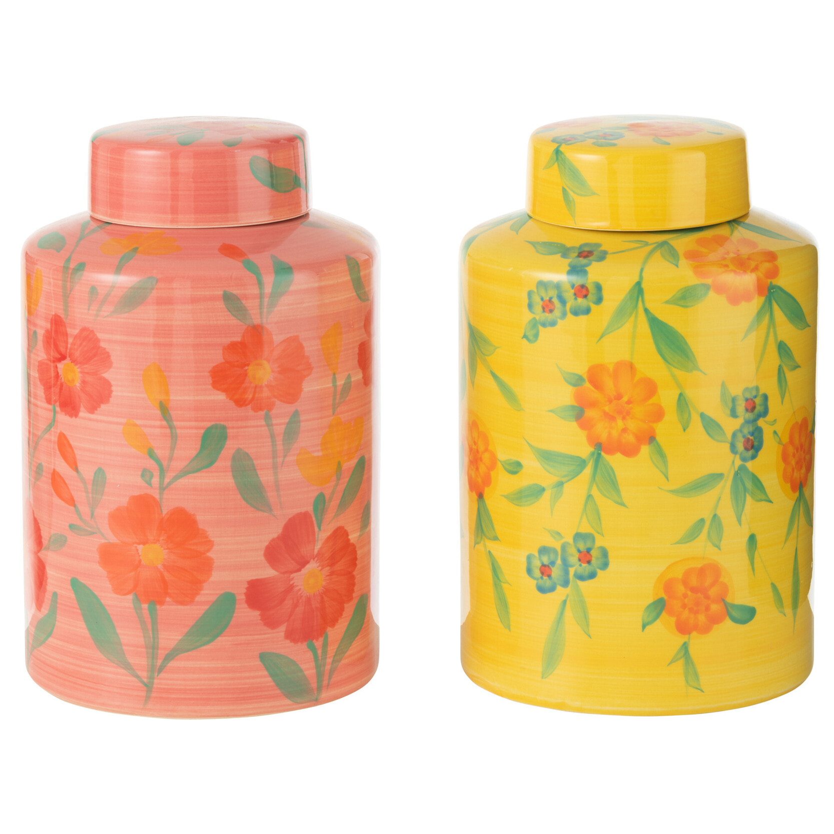 J-Line vase Fleurs Allegria - céramique - orange/jaune - 2 pièces