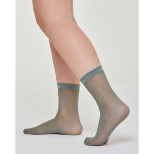 Calzino velato Alina con bordo a cappettine