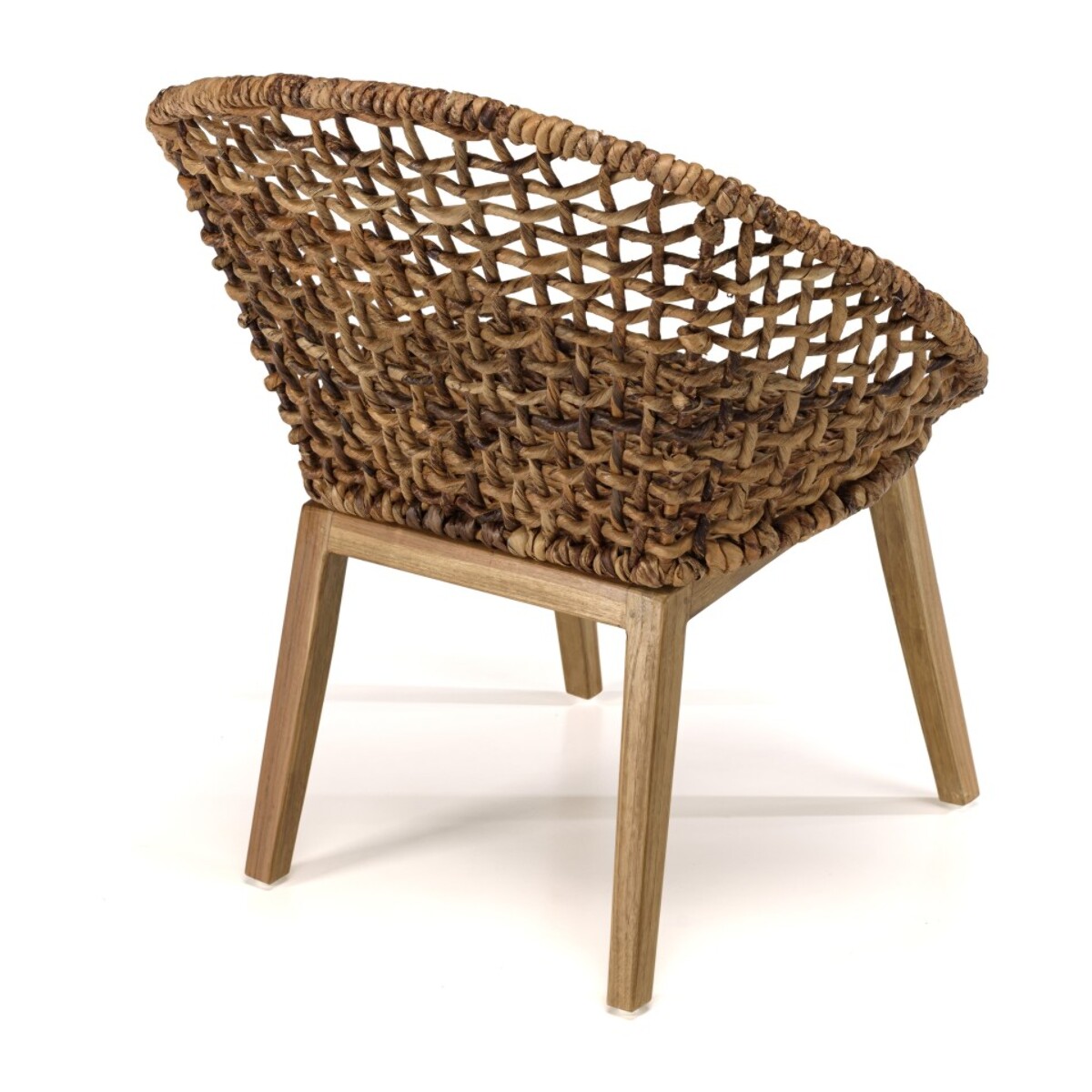 SIXTINE - Fauteuil dossier arrondi assise en abaca tressé