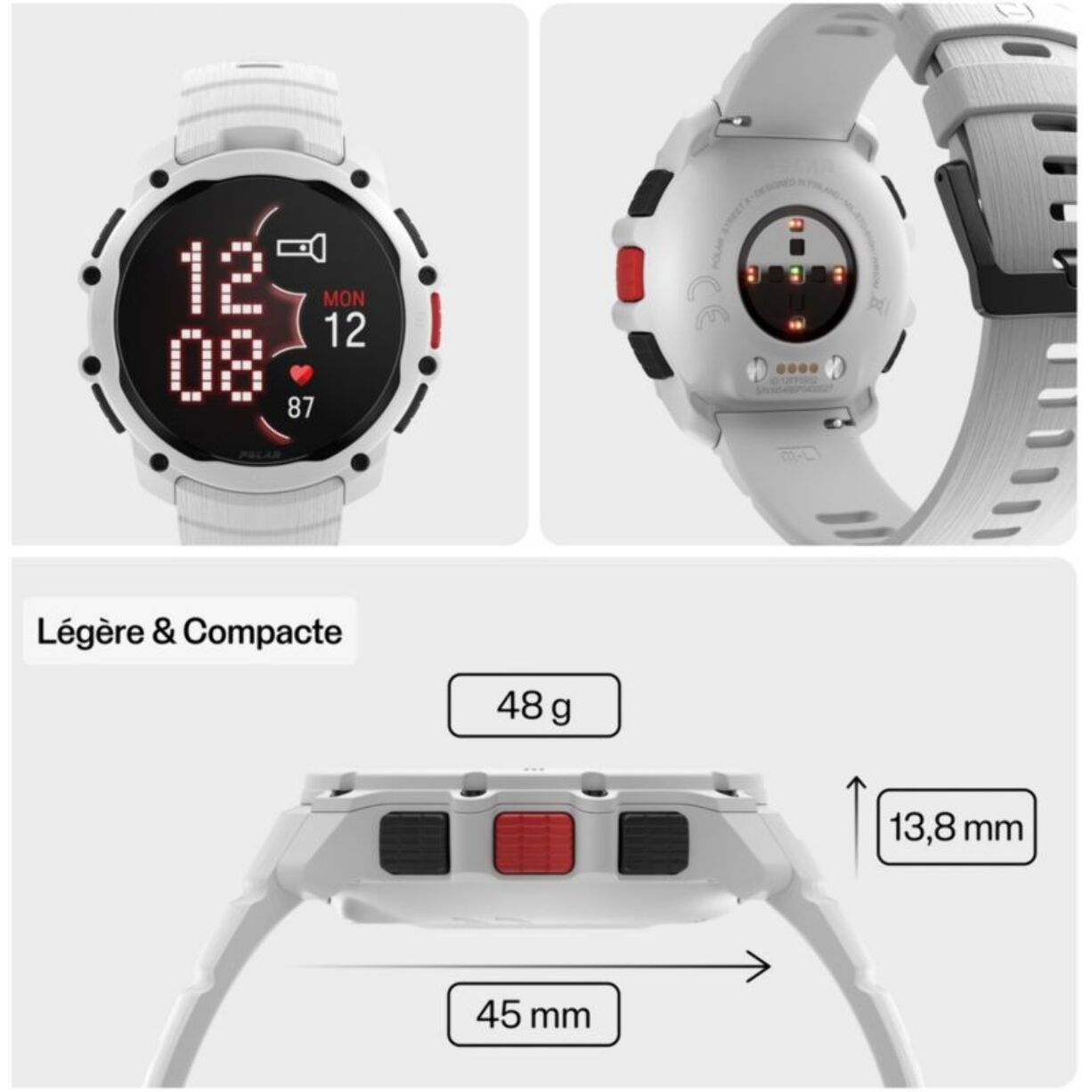 Montre sport POLAR Street X2 Blanche