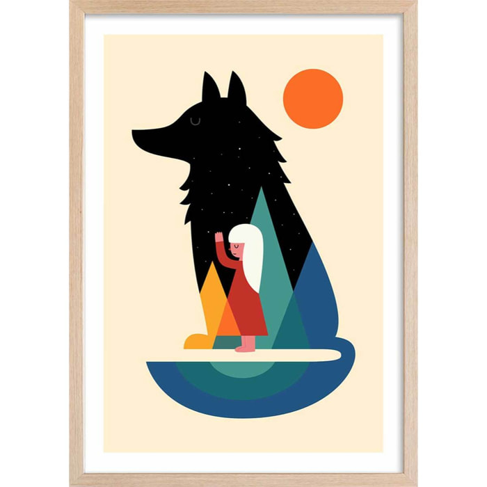 Affiche  amis pour la vie Affiche + cadre en bois - Chêne