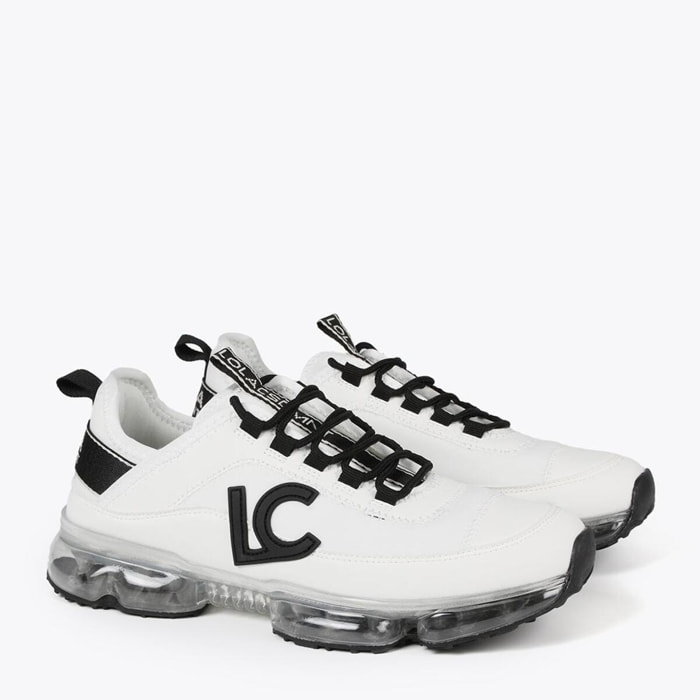 Sneakers bicolori suola trasparente