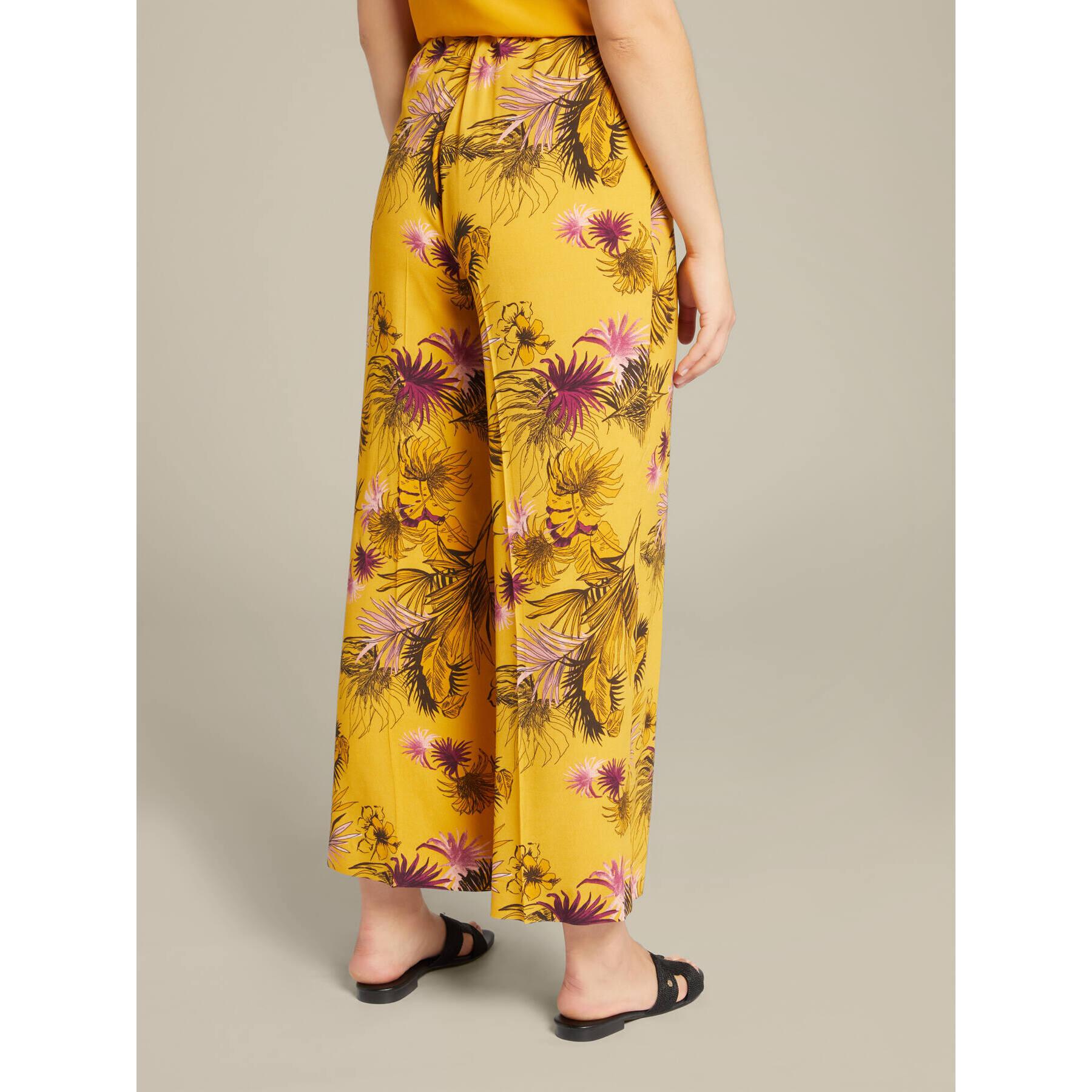 Elena Mirò - Pantalones de viscosa ECOVERO™ estampada - Amarillo