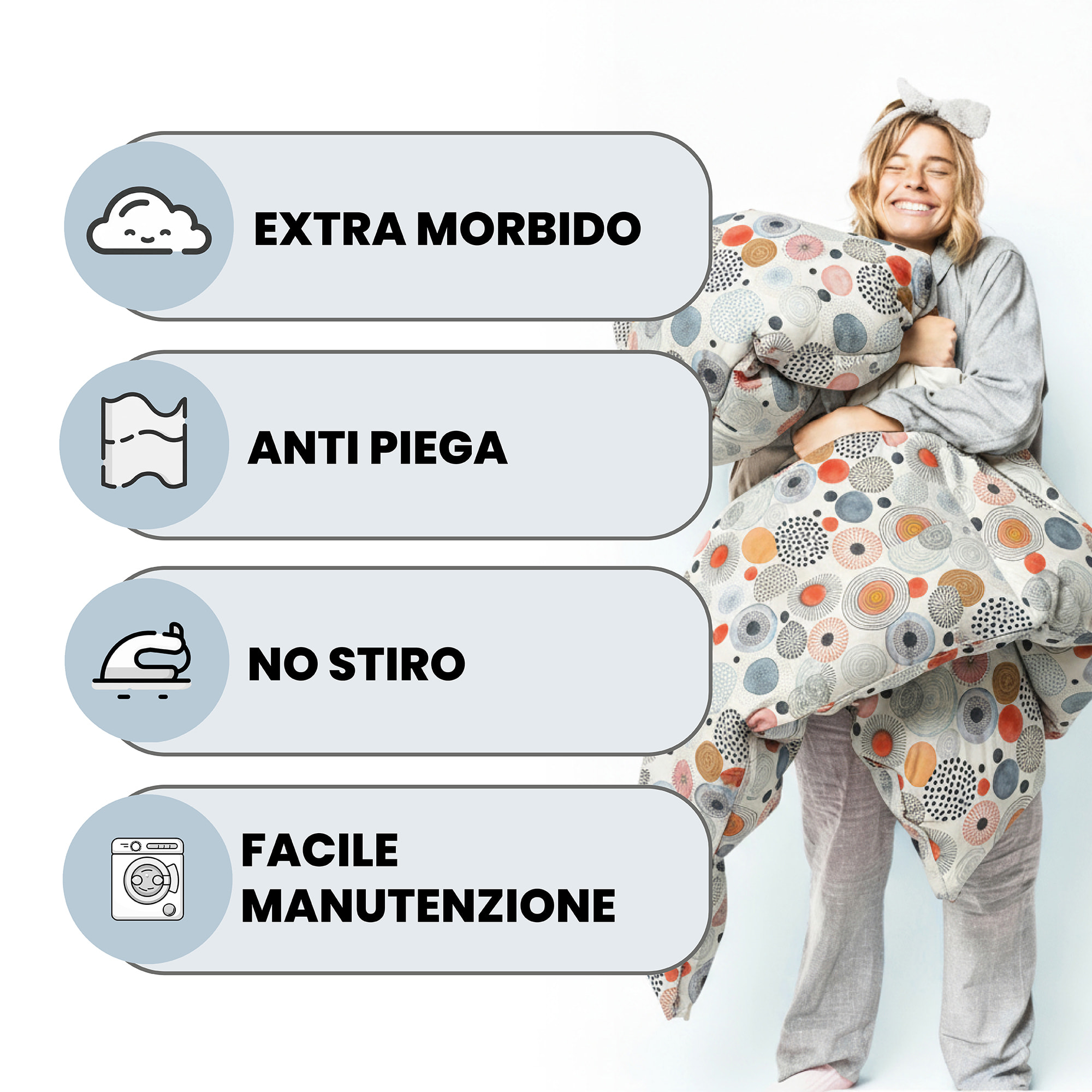 TRAPUNTA INVERNALE BASIC, 200gr, Doubleface, Microfibra, Made in Italy - ACQUERELLO