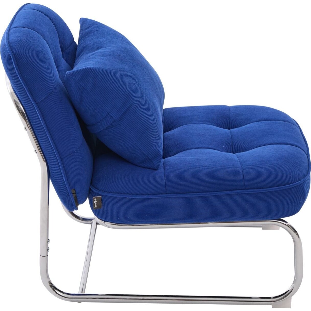 Fauteuil en velours côtelé et piètement chromé - MARVIN