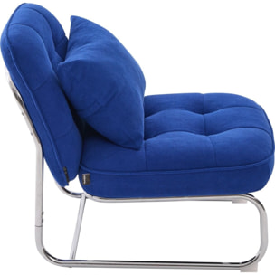 Fauteuil en velours côtelé et piètement chromé - MARVIN