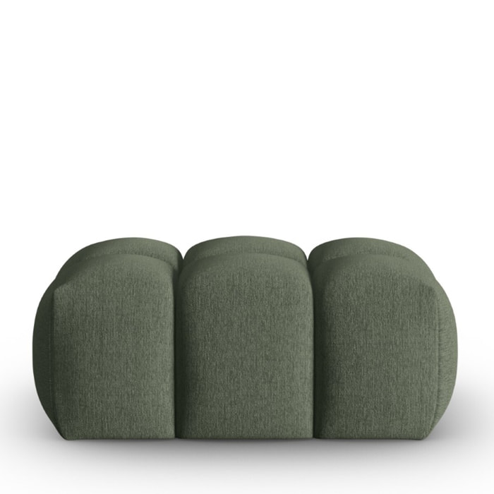 Pouf "Lorella" en tissu structurel vert olive foncé