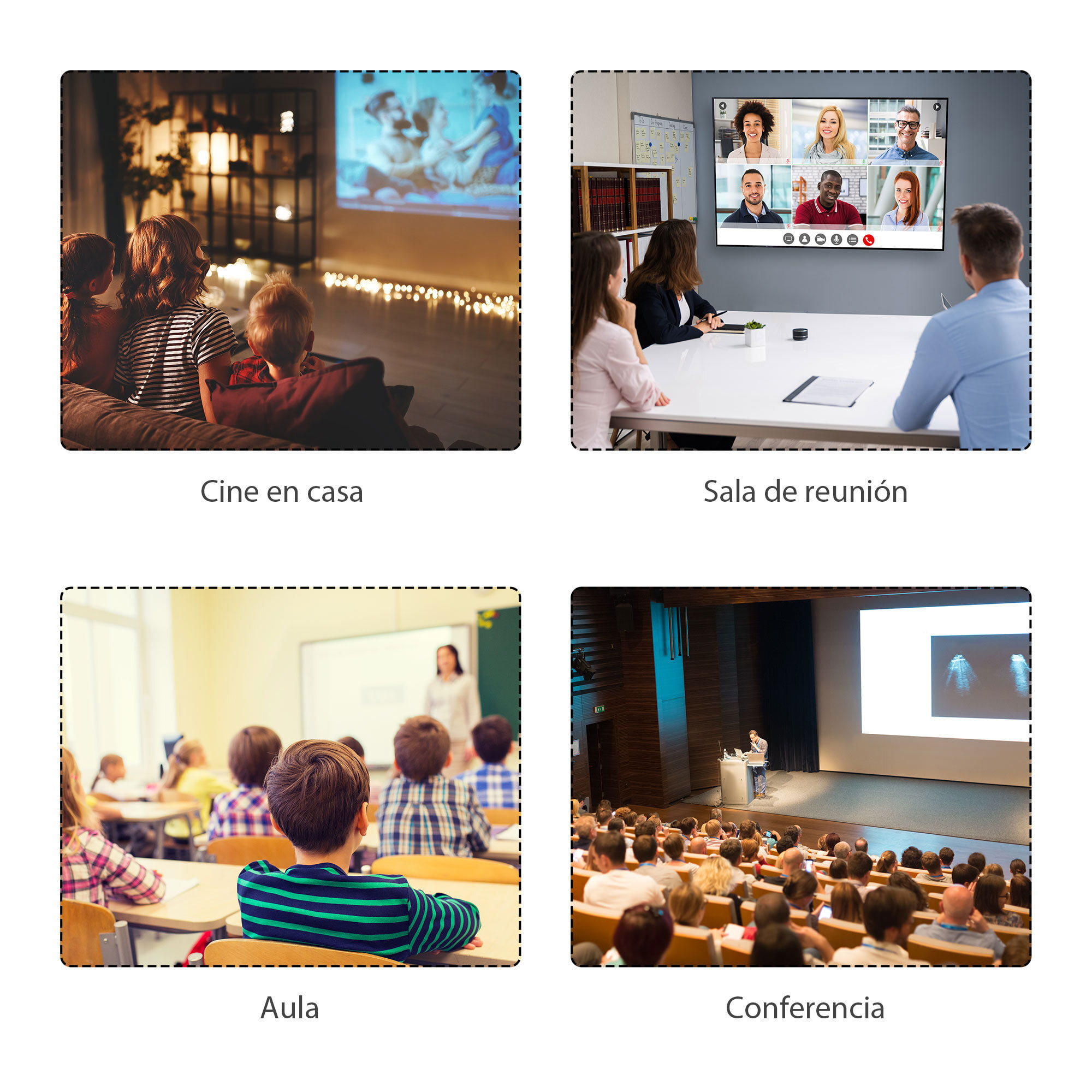 Pantalla de Proyector Manual 120 Pulgadas, Pantalla de Proyección, Formato 4:3/16:9, para Interior y Exterior, Cine en Casa, Oficina, Patio, 244x183 cm, Blanco