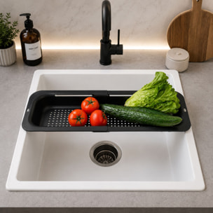 Panier égouttoir extensible 34.5-48cm en polypropylène et inox