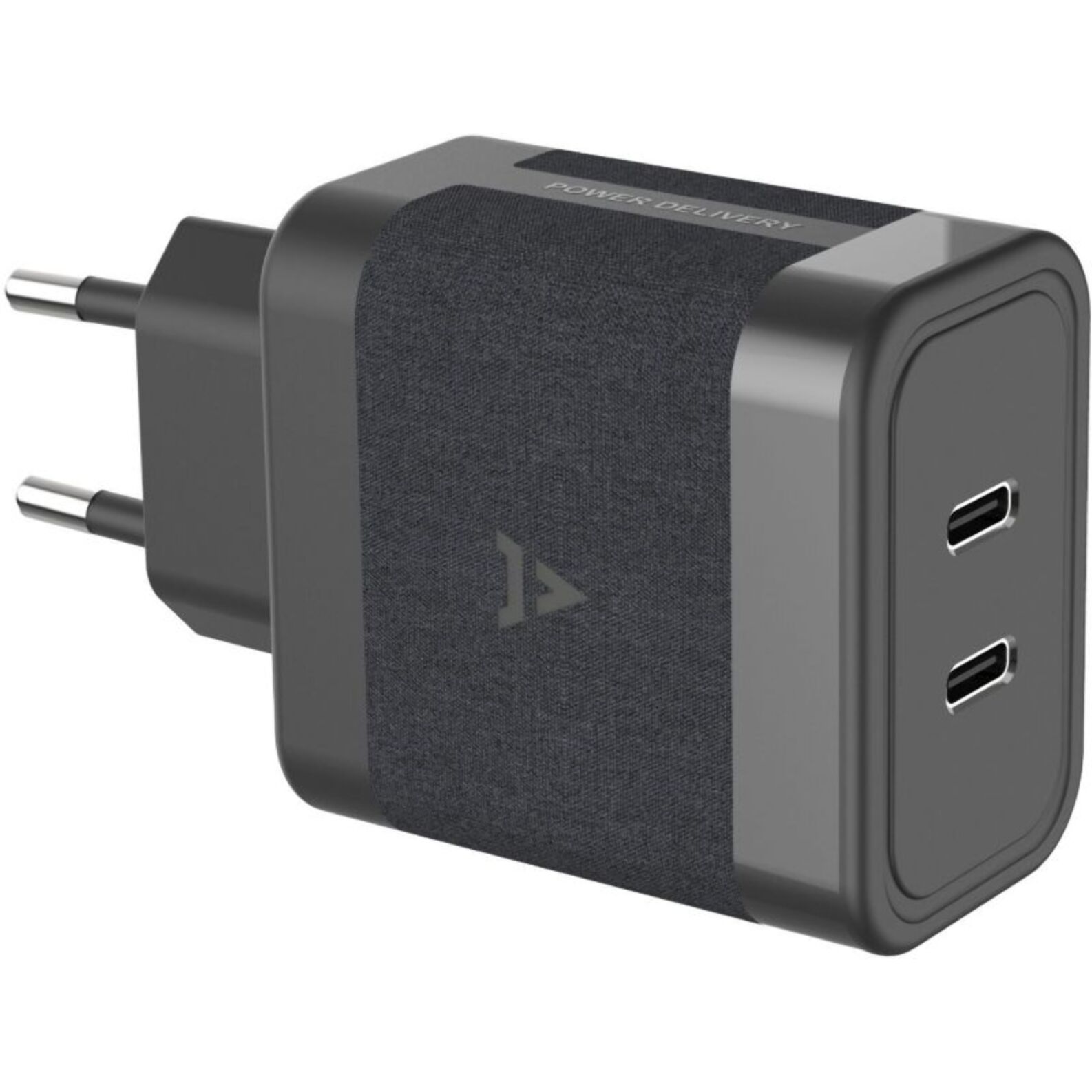 Chargeur USB C ADEQWAT 2x USB-C 65W + Câble USB-C 2M Noir