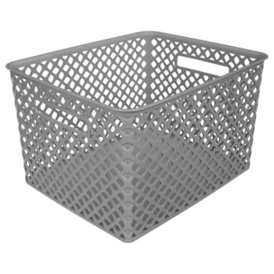 Panier en plastique 19L "Folk" gris