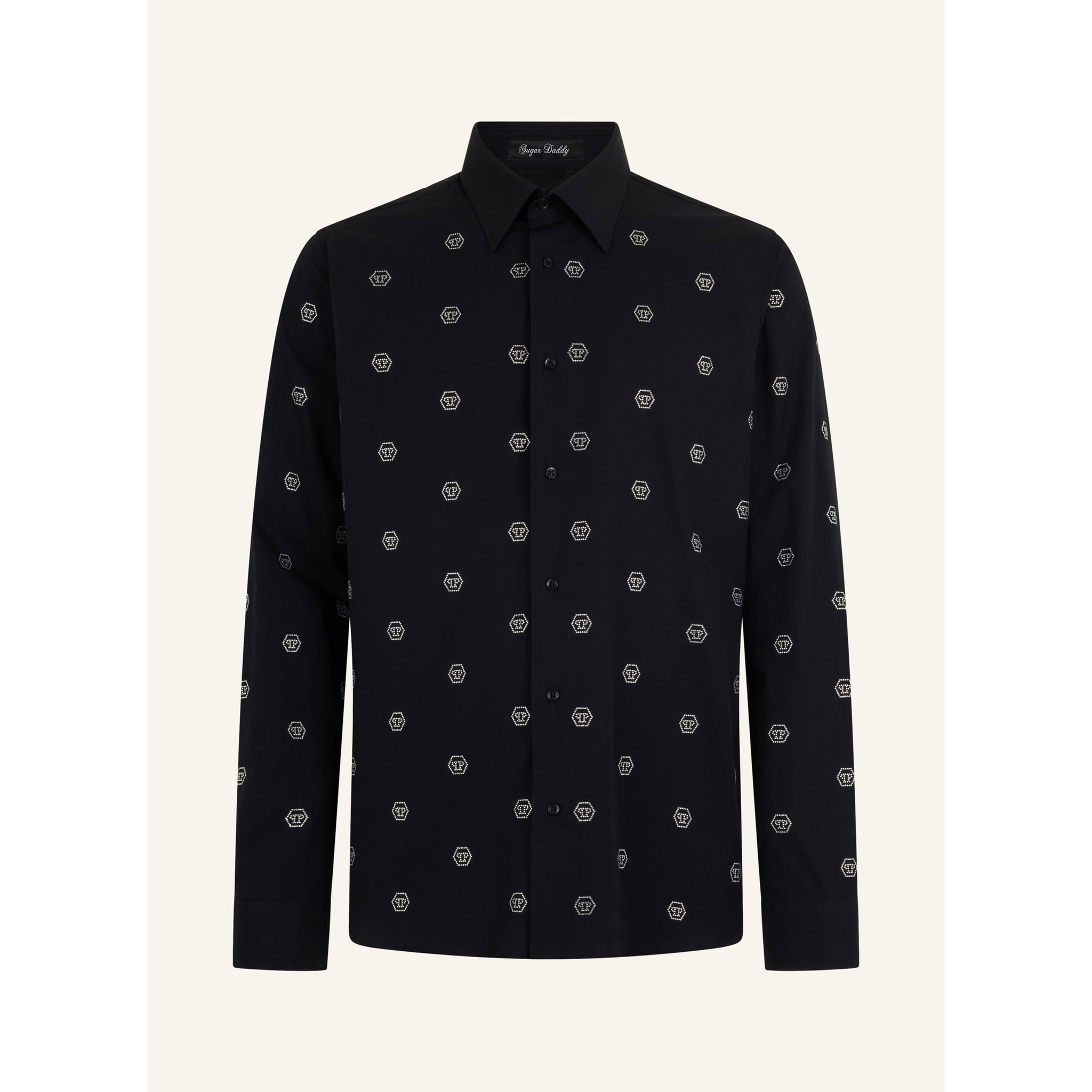 PHILIPP PLEIN Sugar Daddy Cut Shirt Monogram Strass