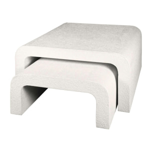 Table gigogne blanche en marbre composite (lot de 2) TAJ