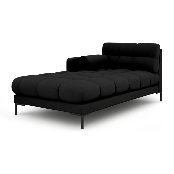 Méridienne gauche "Bali" en tissu structurel noir