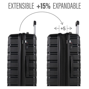 Juego De Maletas Rígidas Pp Jaslen Varese Negro
