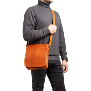 Borsa a tracolla  da uomo In Vera pelle Made in Italy 29x24x9 cm