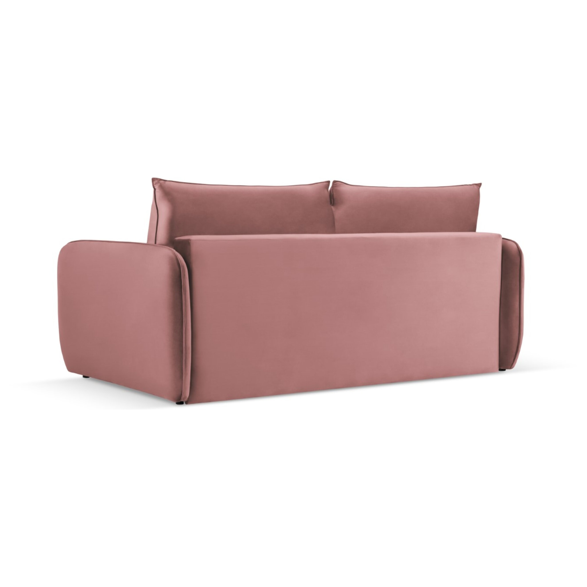 Canapé convertible "Vienna" 3 places en velours rose