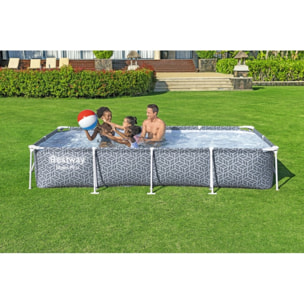 Bestway Piscine hors sol - Rectangulaire - Steel Pro - Décor graphique - 366 x 201 x 66 cm - Filtre à cartouche inclus