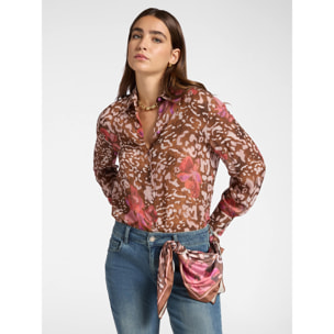 Elena Mirò - Camisa estampada - Marrón