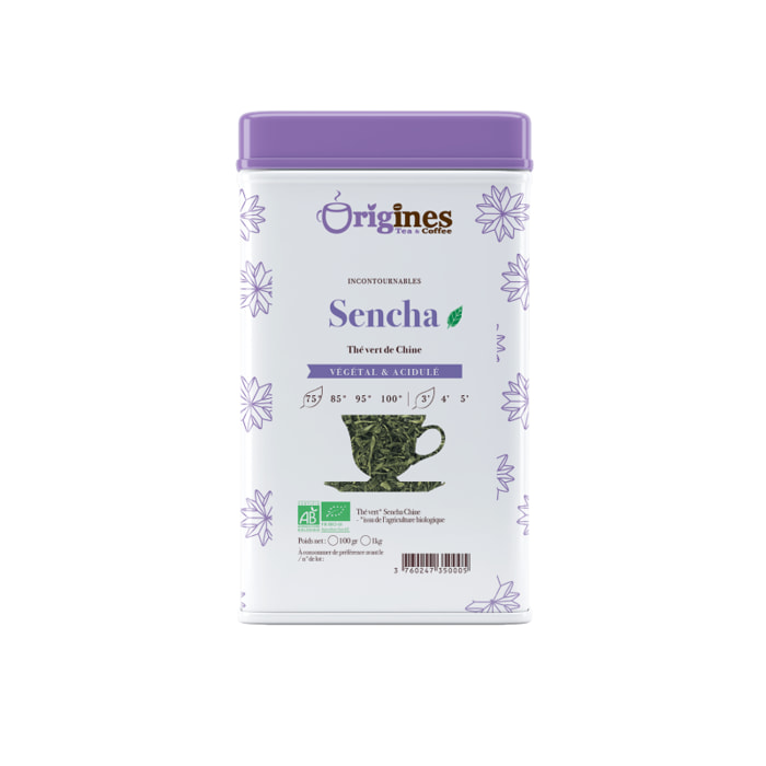 Sencha - Thé vert Bio de Chine - Boîte Métal 100g