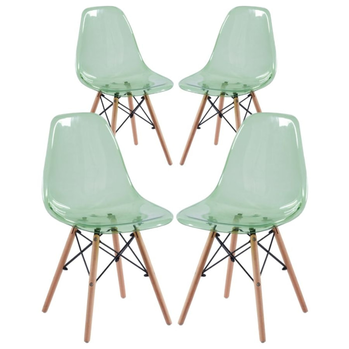 Sedie cucina verde trasparente - Betty