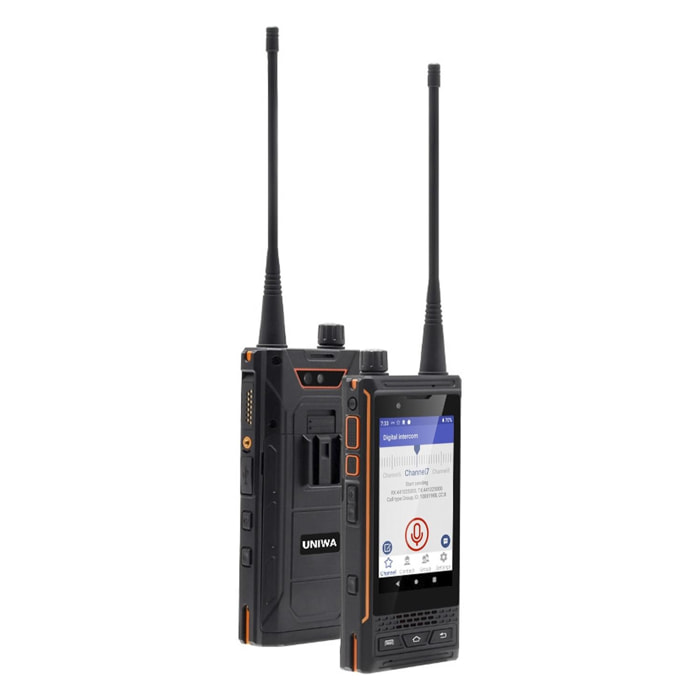 DAM Smartphone / Radio Walkie Talkie Rugerizado P4 4G, Android 9.0 , 4GB RAM + 64GB. Pantalla 4''. 13mpx + 8mpx. GPS. IP68. UHF / VHF. 7,1x2,5x14,8 Cm. Color: Negro