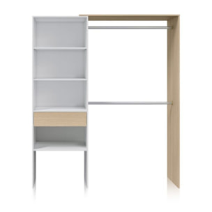 Armario Vestidor Aura Blanco Artik (Blanco Mate) - Roble Canadian