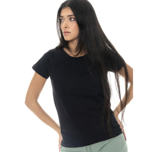 Leone Camiseta básica de mujer de manga corta