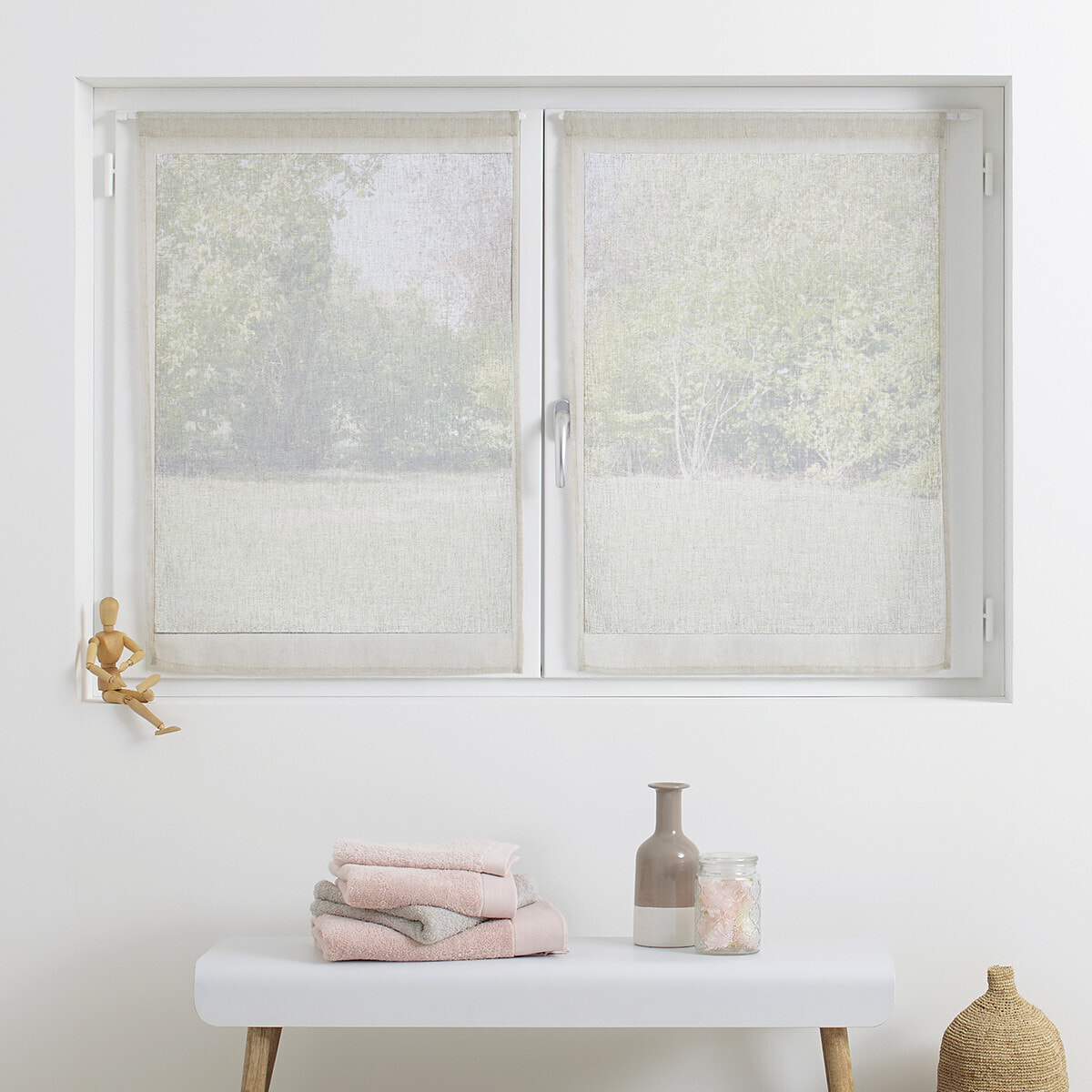 Lot de 2 voilages "Fred" - lin 60x90 cm