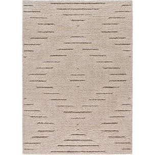 ATESA Alfombra shaggy suave estilo escandinavo crema, varias medidas disponibles