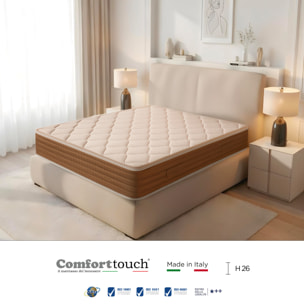 "Up" H26 cm 140x200 2 guanciali Hydrogel OMAGGIO a molle insacchettate indipendenti ,7 zone a portanza differenziata arrotolato