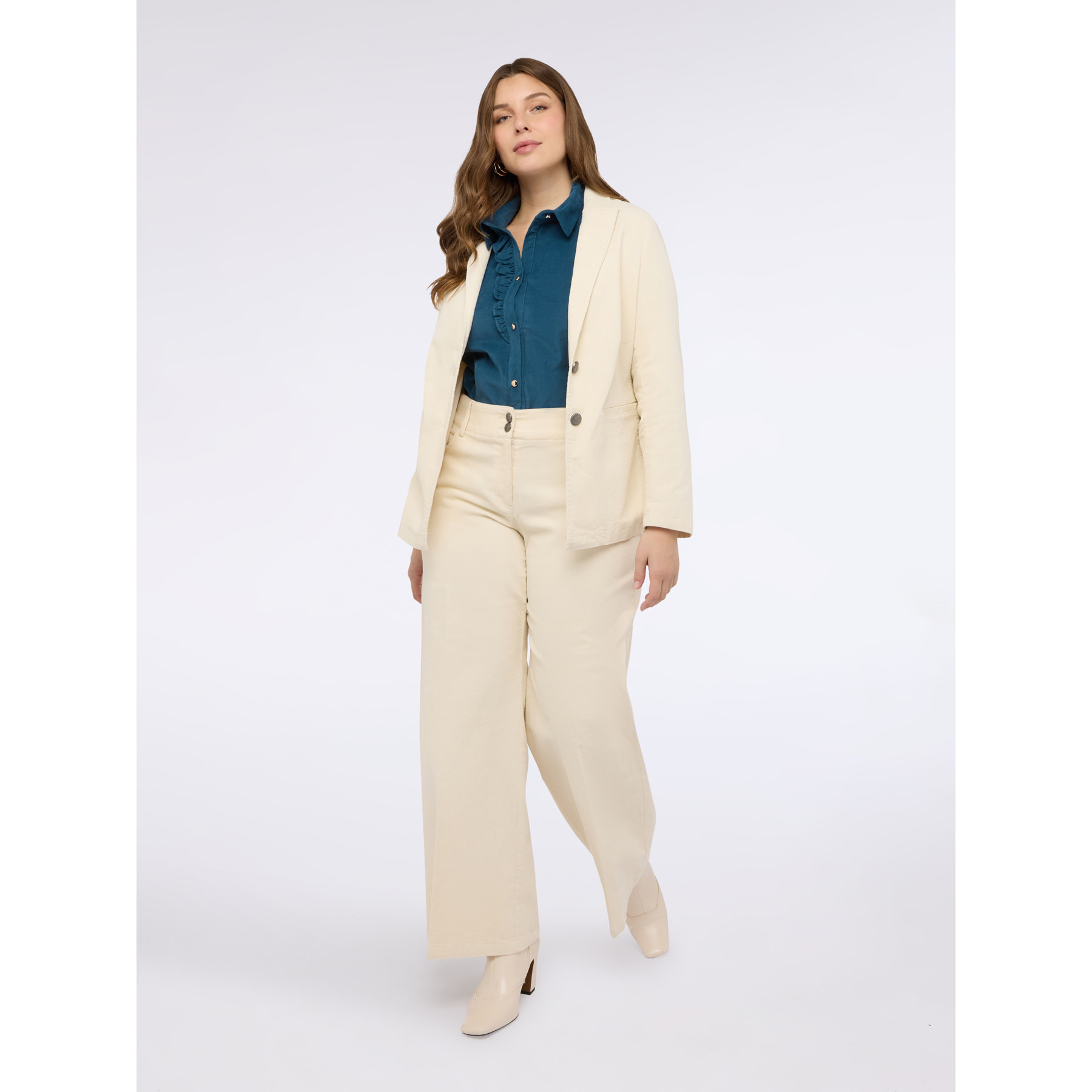 Fiorella Rubino - Camisa de pana - Petrol Blue