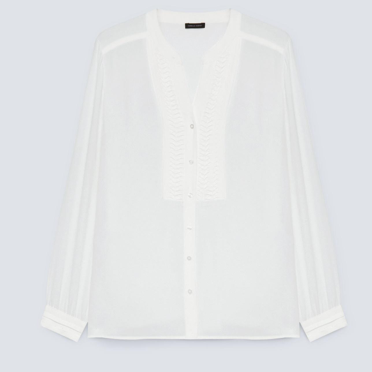 Fiorella Rubino - Blusa con pliegues por delante - Blanco