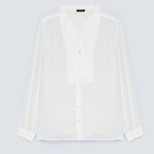 Fiorella Rubino - Blusa con pliegues por delante - Blanco