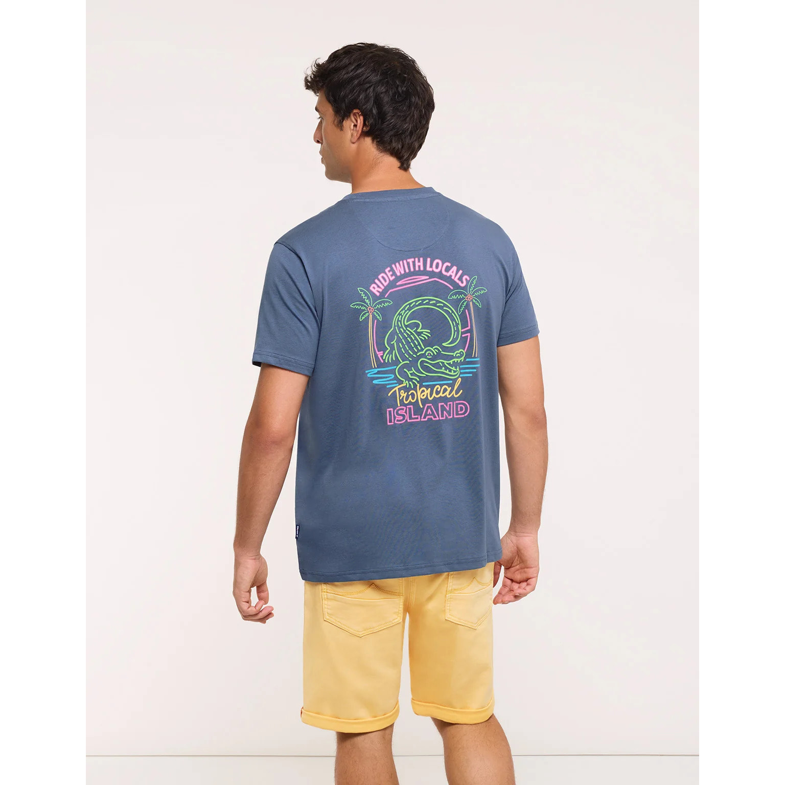 Camiseta Manga Corta Azul Marino - Tropidale