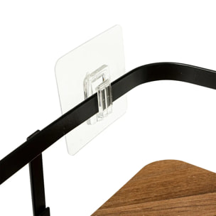 Étagère de douche d'angle "Blackacia" en acacia