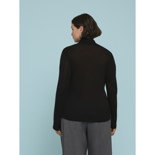 Fiorella Rubino - Camiseta cuello alto en jersey mezcla de lana - Negro
