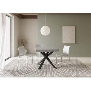 Tavolo allungabile 90x90/194 cm Clerk cashmere gambe antracite