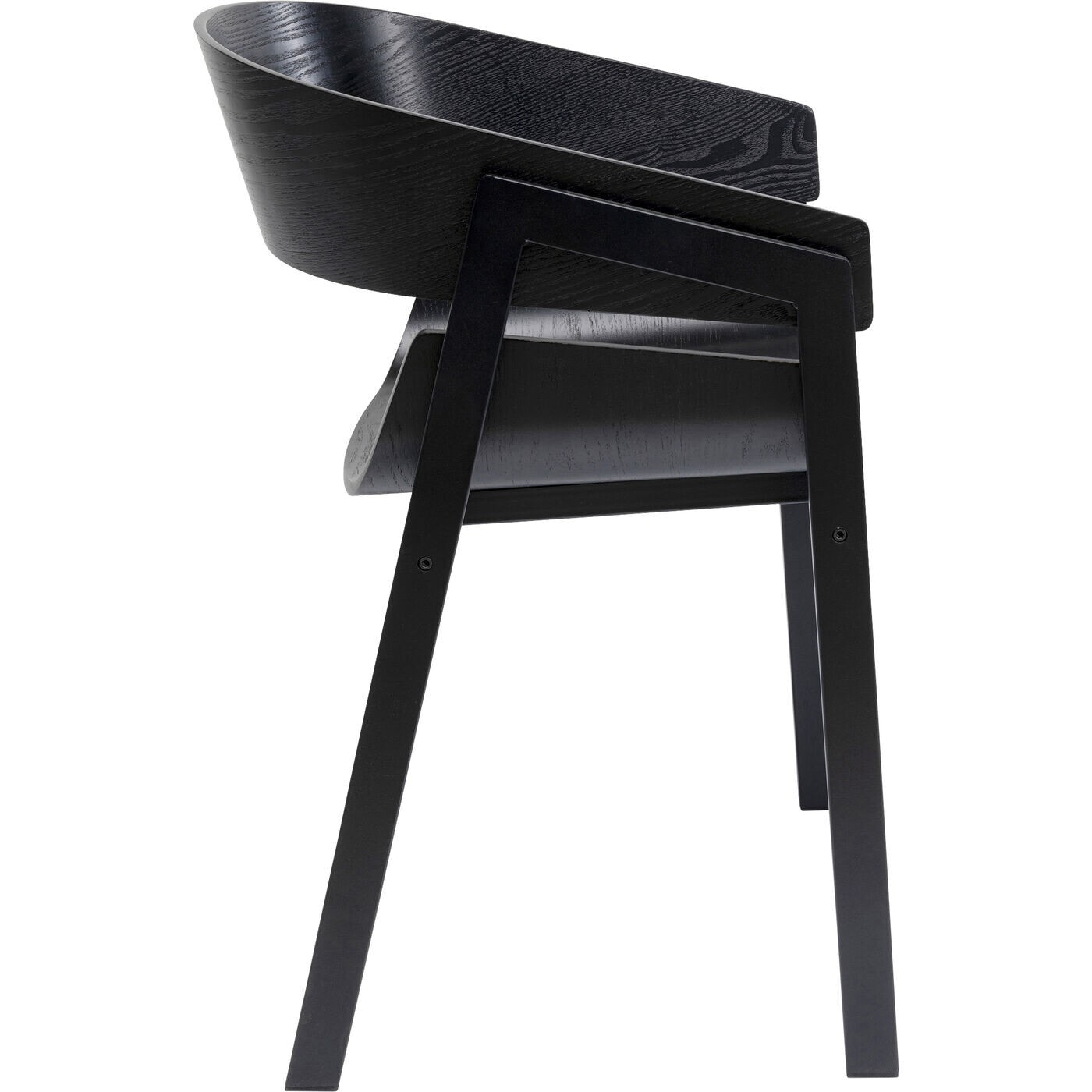 Chaise avec accoudoirs Biarritz noire Kare Design