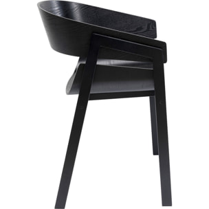 Chaise avec accoudoirs Biarritz noire Kare Design