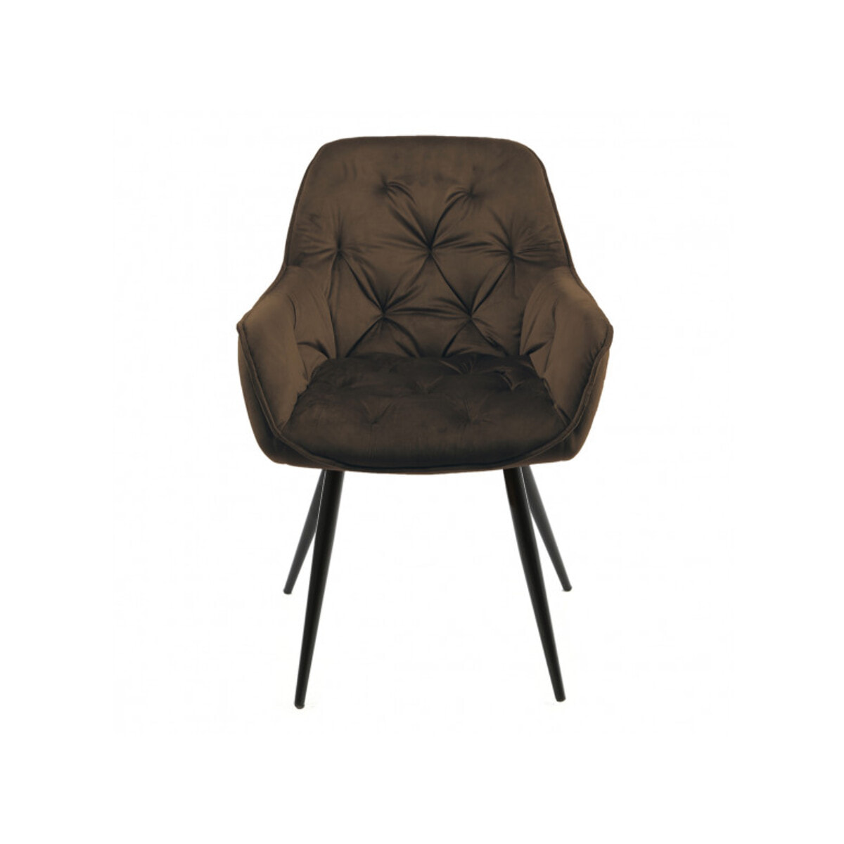 Lot de 2 chaises en velours capitonné avec accoudoirs - PIANA