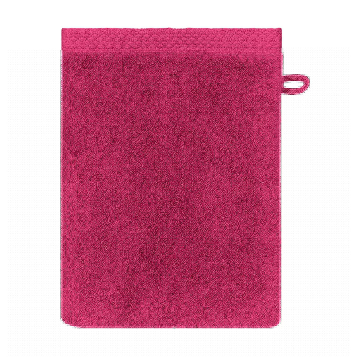 Gant de toilette pur coton 550 g/m² uni rose Elea fuchsia