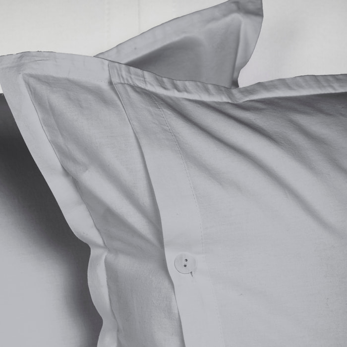 UNO CASA DESIGN Parure Copripiumino in Puro Cotone Garment Washed_No-Stiro